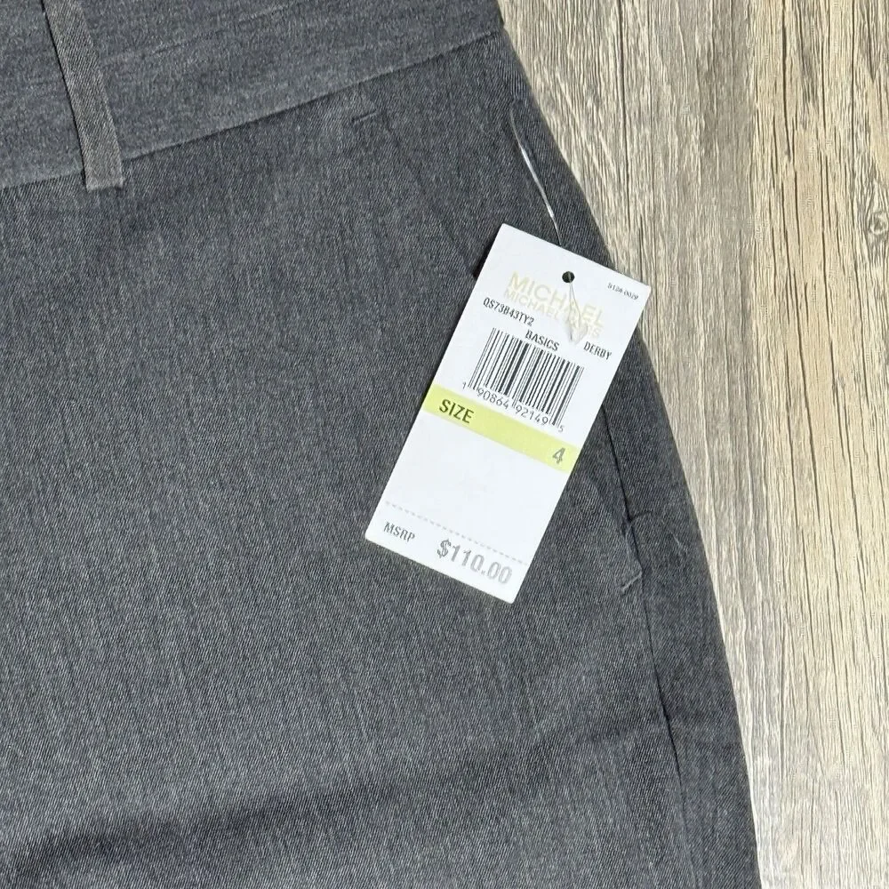 Michael Kors Basics Dress Pants Womens 4 Gray Slim Work Career Office NWT - Picture 2 of 8